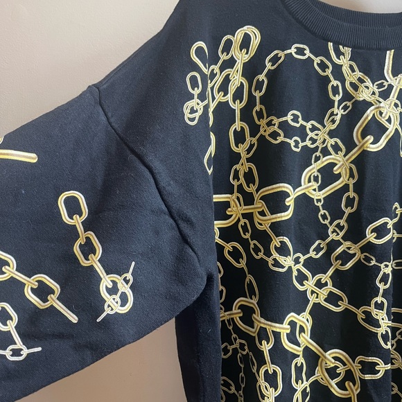 Zara Knit Gold Chain Print Sweater - Picture 5 of 12